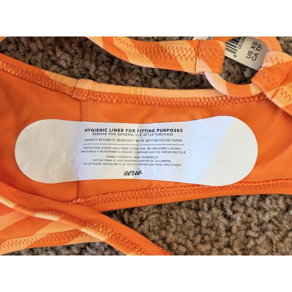 Aerie Orange Stripe Bikini Swimsuit Bottoms Womens XS NEW NWT - Picture 10 of 10